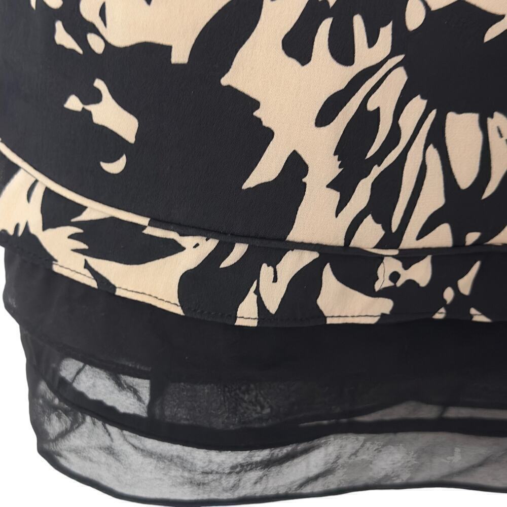 DVF Diane Von Furstenberg 95% Silk Sleeveless Tiered Hem Shift Dress (4) - Picture 8 of 13